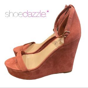 ShoeDazzle Women's Lani Suede Platform Wedge Sandals 9.5